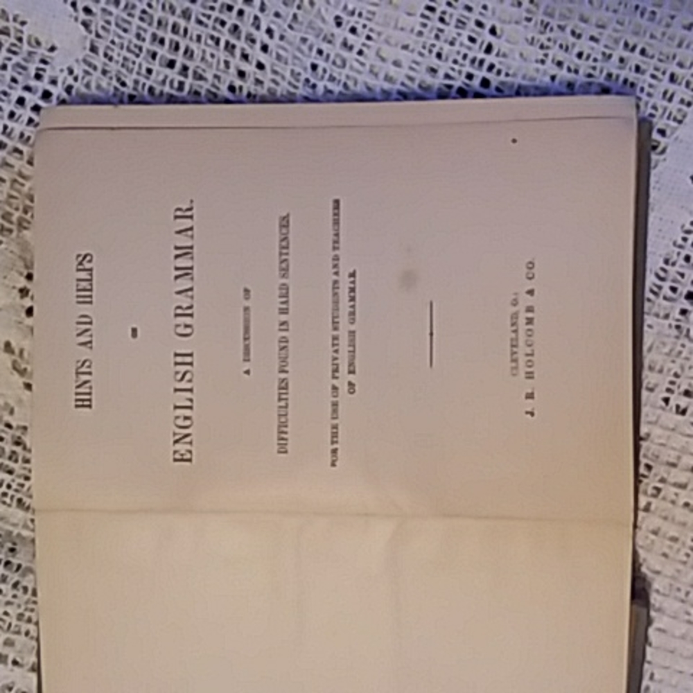 1889 Grammar Book